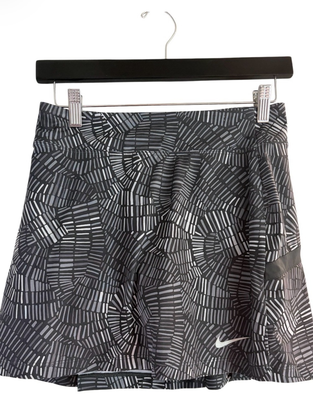 Nike Dri-Fit Golf Tennis Pickleball Mini Skort Skirt Gray Black Print Size XS
